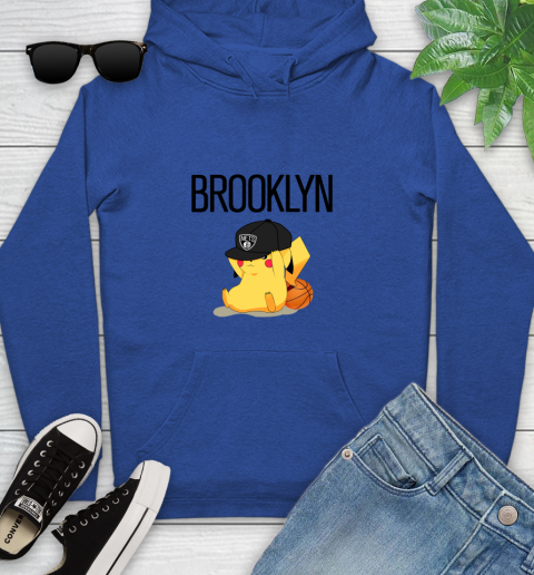 NBA Pikachu Basketball Sports Brooklyn Nets Youth Hoodie 9