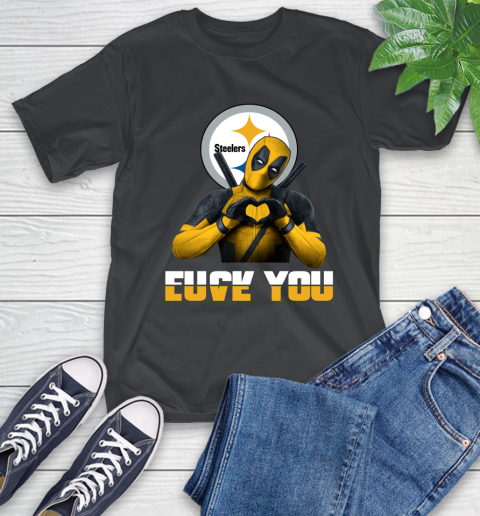 NHL Pittsburgh Steelers Deadpool Love You Fuck You Football Sports T-Shirt
