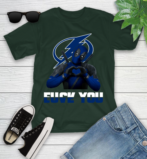 NHL Tampa Bay Lightning Deadpool Love You Fuck You Hockey Sports Youth T-Shirt 5