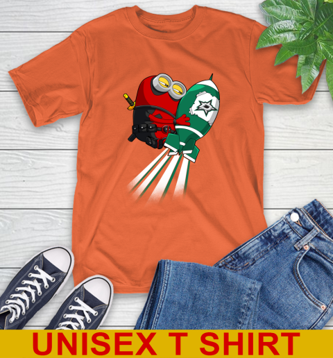 NHL Hockey Dallas Stars Deadpool Minion Marvel Shirt T-Shirt 4