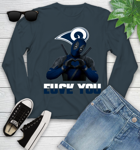NHL Los Angeles Rams Deadpool Love You Fuck You Football Sports Youth Long Sleeve 9