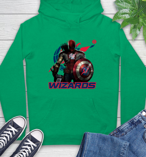 Washington Wizards NBA Basketball Captain America Thor Spider Man Hawkeye Avengers Hoodie 8