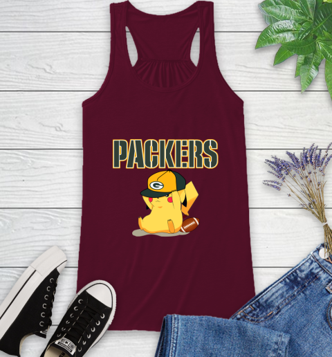 NFL Pikachu Football Sports Green Bay Packers Racerback Tank 3