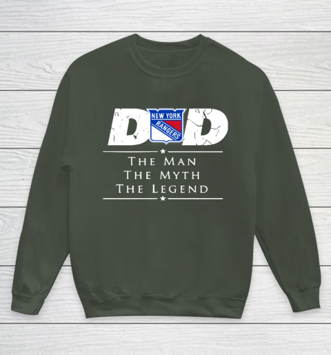 New York Rangers NHL Ice Hockey Dad The Man The Myth The Legend Youth Sweatshirt 8