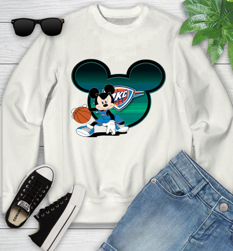 NBA Oklahoma City Thunder Mickey Mouse Disney Basketball Youth Sweatshirt