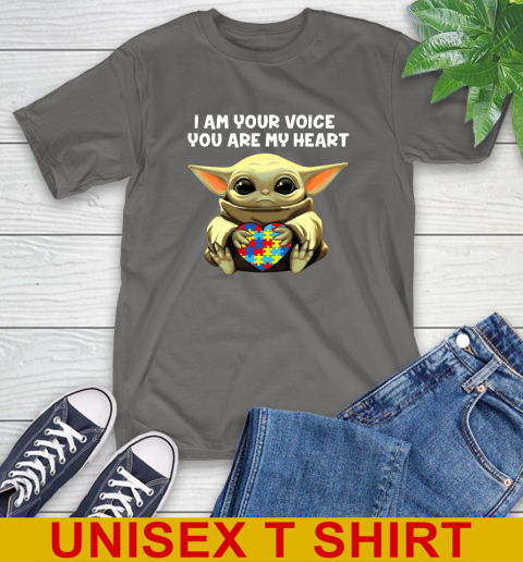 I Am Your Voice You Are My Heart Baby Yoda Autism Awareness Shirt 10