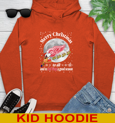 Detroit Red Wings Merry Christmas To All And To Red Wings A Good Season NHL Hockey Sports Youth Hoodie 4