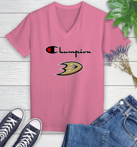 NHL Hockey Anaheim Ducks Champion Shirt Women's V-Neck T-Shirt 9