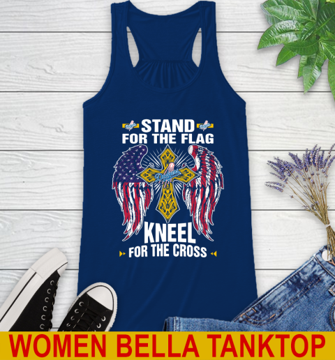 MLB Baseball Los Angeles Dodgers Stand For Flag Kneel For The Cross Shirt Racerback Tank 7