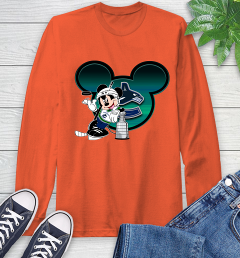 NHL Vancouver Canucks Stanley Cup Mickey Mouse Disney Hockey T Shirt Long Sleeve T-Shirt 5