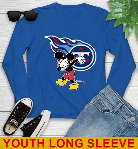 Tennessee Titans NFL Football Dabbing Mickey Disney Sports Youth Long Sleeve 10