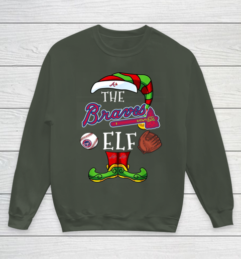 Atlanta Braves Christmas ELF Funny MLB Youth Sweatshirt 8