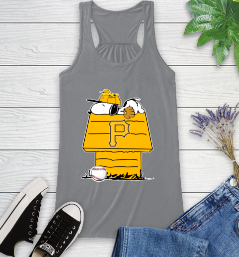 MLB Pittsburgh Pirates Snoopy Woodstock The Peanuts Movie Baseball T Shirt Racerback Tank 5