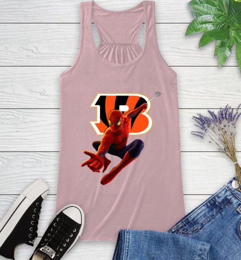 NFL Spider Man Avengers Endgame Football Cincinnati Bengals Racerback Tank 11