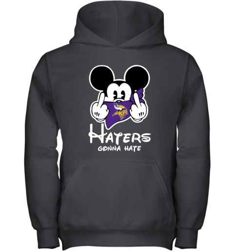NFL Minnesota Vikings Haters Gonna Hate Mickey Mouse Disney Football T Shirt IoWrZLMAV98 youth hoodie 43 95 151514 front black