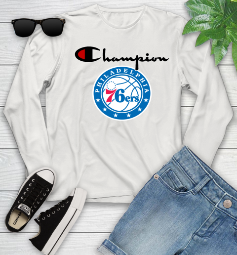 NBA Basketball Philadelphia 76ers Champion Shirt Youth Long Sleeve 10