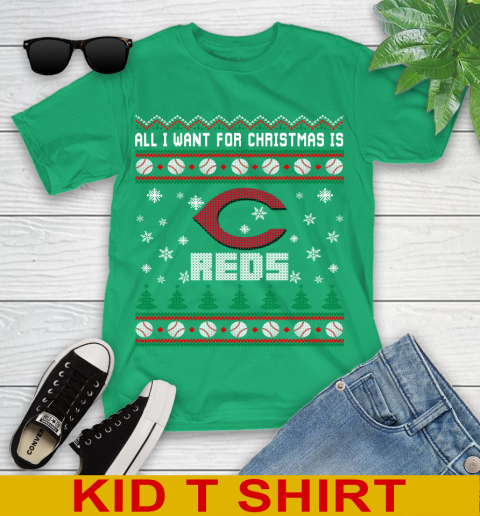 MLB All I Want For Christmas Is Cincinnati Reds Baseball Sports 103