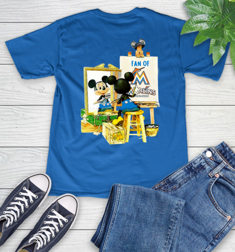 MLB Baseball Miami Marlins Mickey Drawing Shirt 50