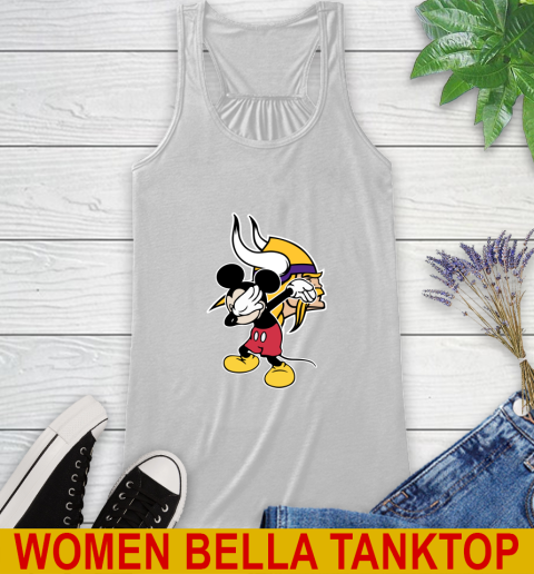 Minnesota Vikings NFL Football Dabbing Mickey Disney Sports Racerback Tank