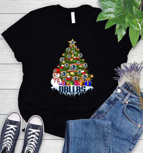 Dallas Mavericks Merry Christmas NBA Basketball Sports Women's T-Shirt 2
