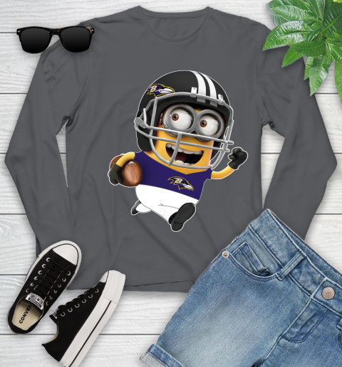 NFL Baltimore Ravens Minions Disney Football Sports Youth Long Sleeve 8