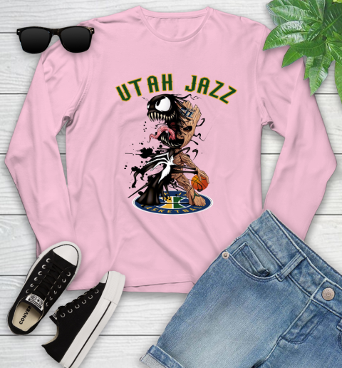 NBA Utah Jazz Basketball Venom Groot Guardians Of The Galaxy Youth Long Sleeve 10