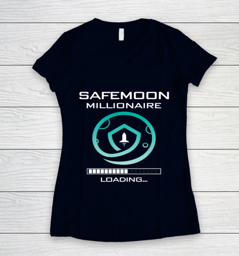 Funny Safemoon Millionaire Crypto Women's V-Neck T-Shirt 2
