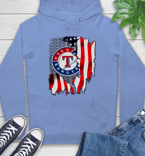 Texas Rangers MLB Baseball American Flag Hoodie 11