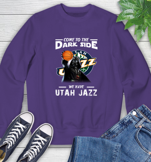 NBA Come To The Dark Side We Have Utah Jazz Star Wars Darth Vader Basketball Sweatshirt 4