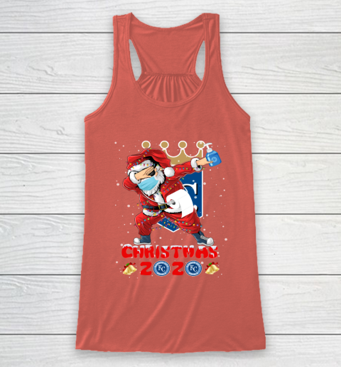 Kansas City Royals Funny Santa Claus Dabbing Christmas 2020 MLB Racerback Tank 3