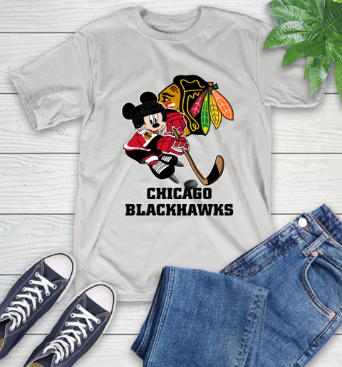 NHL Chicago Blackhawks Mickey Mouse Disney Hockey T Shirt T-Shirt