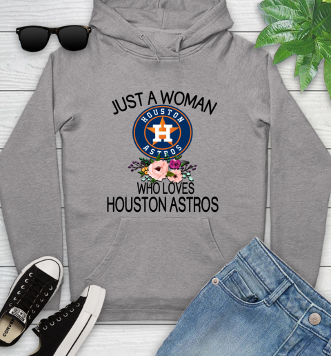 MLB Just A Woman Who Loves Houston Astros Baseball Sports Youth Hoodie 4