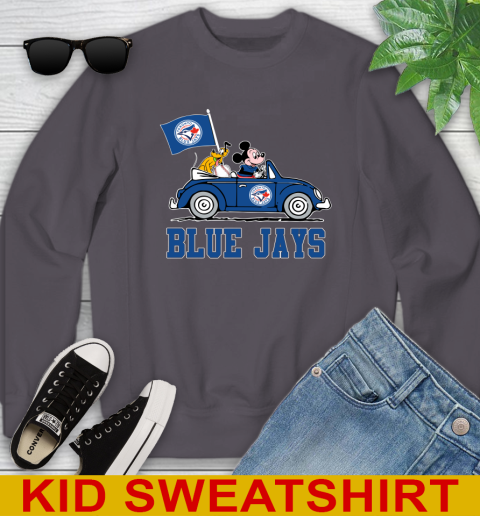 MLB Baseball Toronto Blue Jays Pluto Mickey Driving Disney Shirt Youth Sweatshirt 6