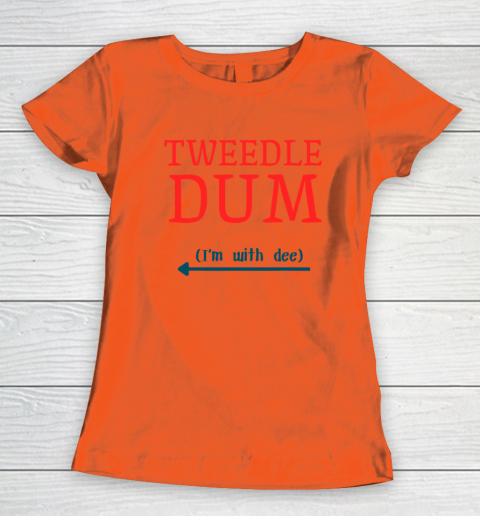 Tweedle Dum I'm With Dee Couple And Friends Funny Lazy Costume Women's T-Shirt 2