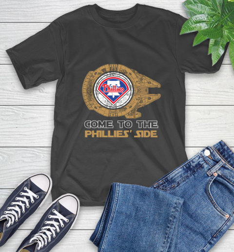 MLB Come To The Philadelphia Phillies Side Star Wars Baseball Sports T-Shirt