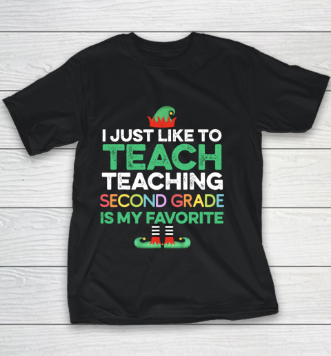 Elf Teacher Teaching 2nd second Grade Is My Favorite Christmas Youth T-Shirt