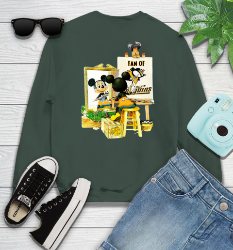 NHL Hockey Pittsburgh Penguins Mickey Drawing Shirt 36