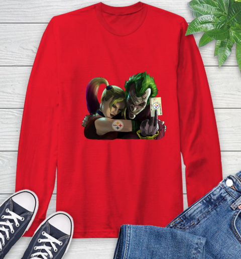 Pittsburgh Steelers NFL Football Joker Harley Quinn Suicide Squad Long Sleeve T-Shirt 10