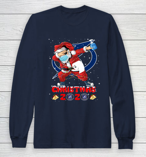 Tampa Bay Lightning Funny Santa Claus Dabbing Christmas 2020 NHL Long Sleeve T-Shirt 2