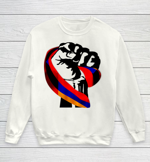 Armenian Pride Flag Fist Resist Youth Sweatshirt