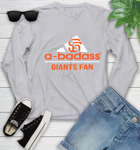 MLB A Badass San Francisco Giants Fan Adidas Baseball Sports Youth Long Sleeve 5