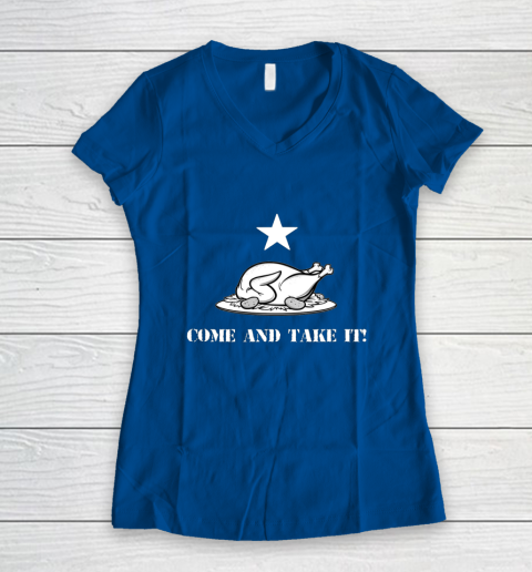 Thanksgiving Come And Take It Turkey Dinner Women's V-Neck T-Shirt 7