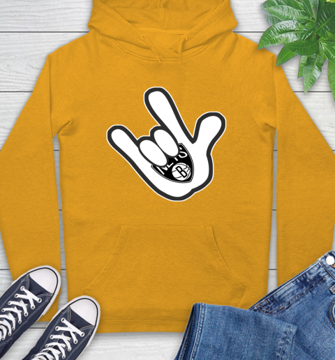 Brooklyn Nets NBA Basketball Mickey Rock Hand Disney Hoodie 3