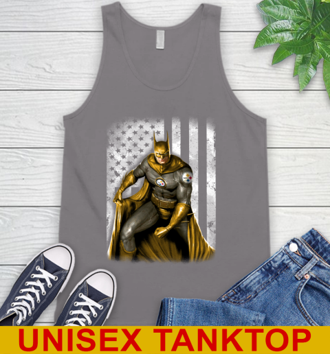 Pittsburgh Steelers NFL Football Batman DC American Flag Shirt Tank Top Tee For Sports