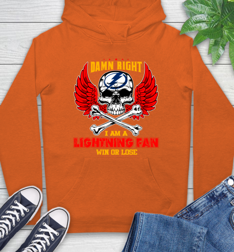 NHL Damn Right I Am A Tampa Bay Lightning Win Or Lose Skull Hockey Sports Hoodie 4