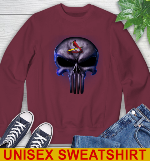 St.Louis Cardinals MLB Baseball Punisher Skull Sports Sweatshirt 7 St.Louis Cardinals MLB Baseball Punisher Skull Sports Sweatshirt - Image 7