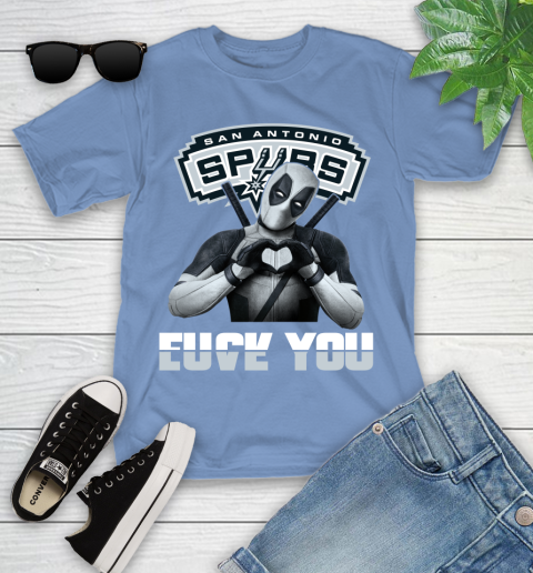 NBA San Antonio Spurs Deadpool Love You Fuck You Basketball Sports Youth T-Shirt 15