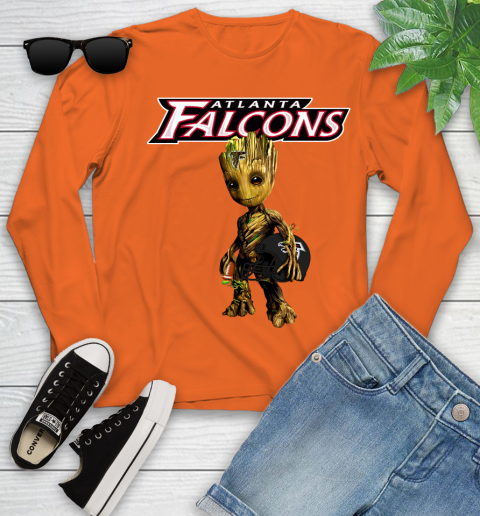 Atlanta Falcons NFL Football Groot Marvel Guardians Of The Galaxy Youth Long Sleeve 4