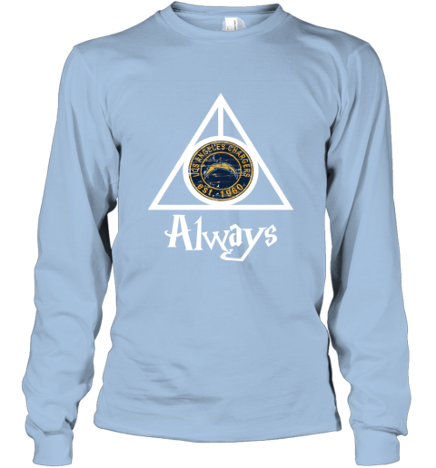 Always Love The Los Angeles Chargers x Harry Potter Mashup NFL brc5 always love the los angeles chargers x harry potte long sleeve tee 14 front light blue
