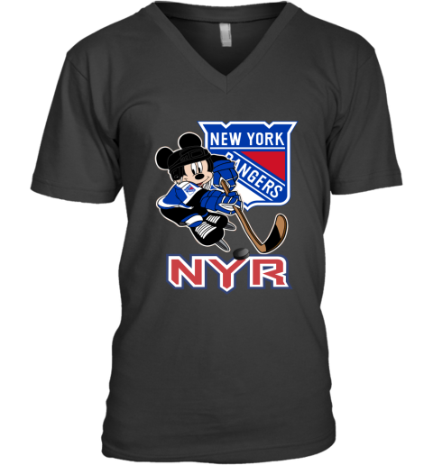 NHL New York Rangers Mickey Mouse Disney Hockey T Shirt Long